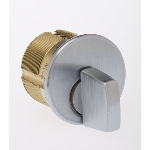 1-1/8in Turn Knob Mortise Cylinder with Adams Rite Cam Satin Chrome Finish